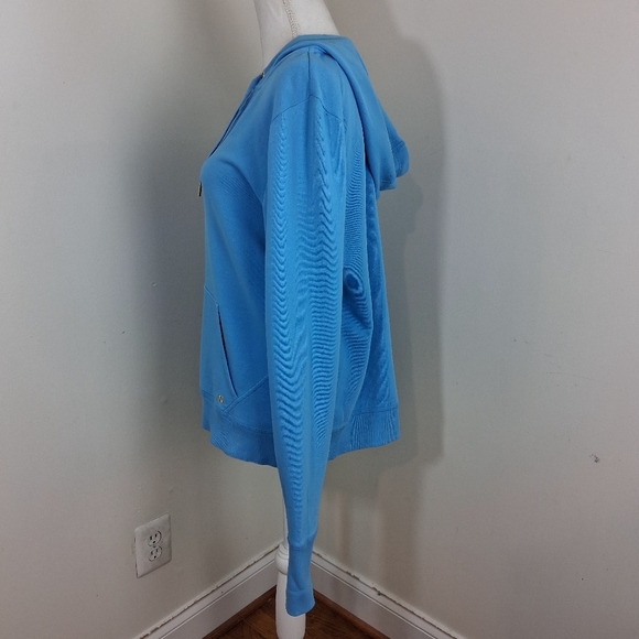 Lilly Pulitzer Luxletic Carrie Pullover Pocket Blue Hoodie Size Large - Picture 8 of 10